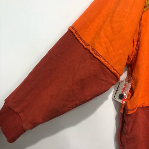 Free People Women's Freda Polo Tunic in Orange Combo Size S - Picture 6 of 10